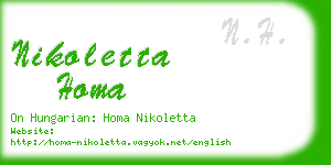 nikoletta homa business card